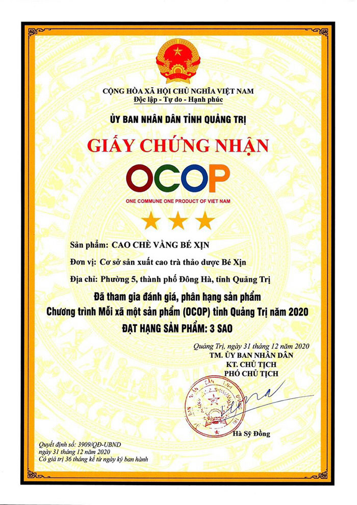 cao chè vằng bé xịn