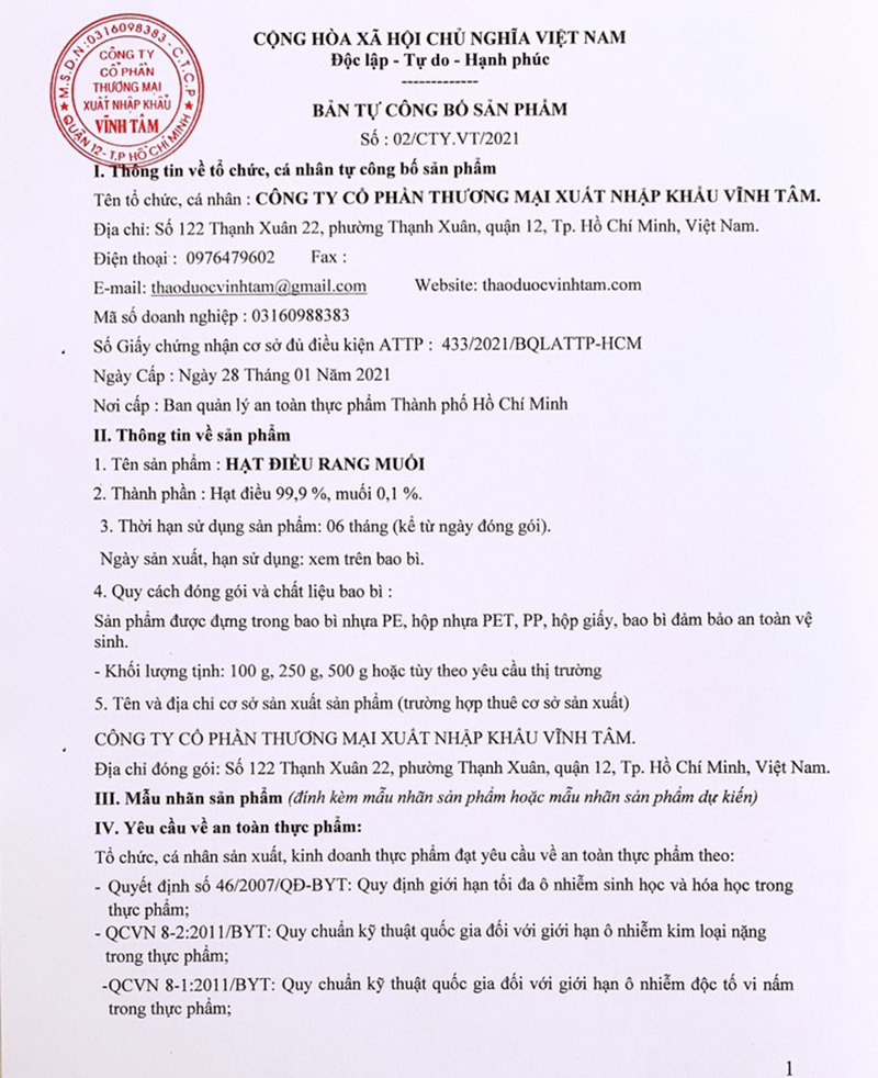 hạt điều rang muối bình phước