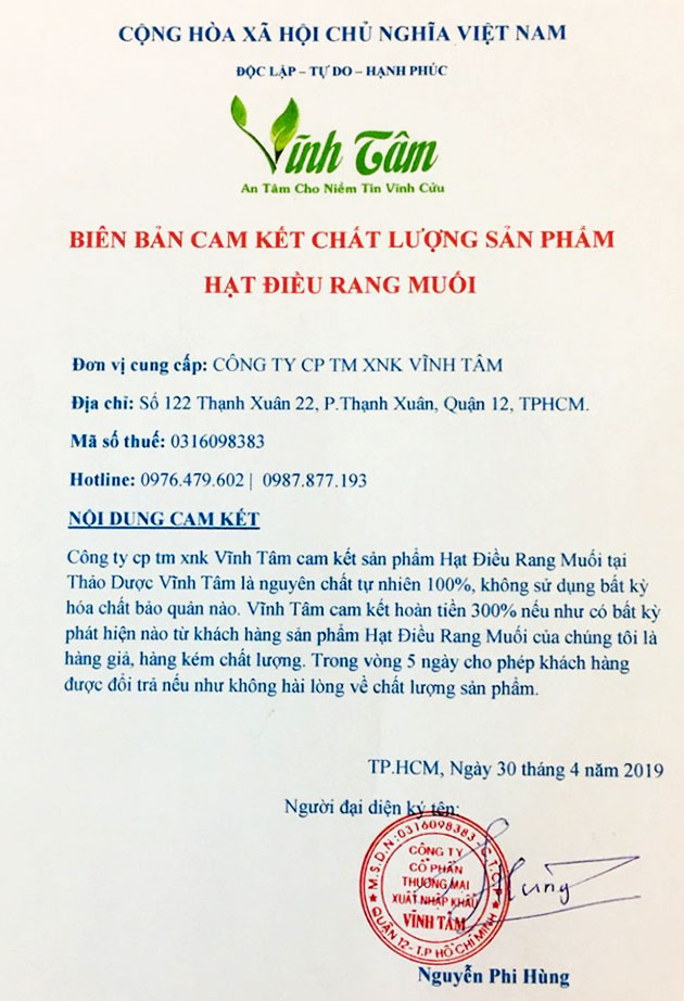 bảng giá hạt điều rang muối bình phước