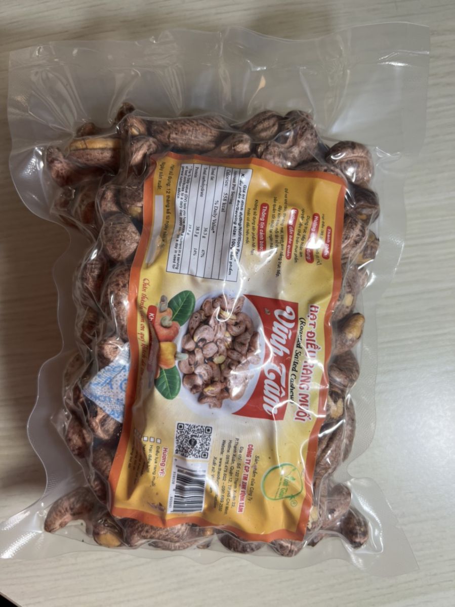 hạt điều rang muối vĩnh tâm hút chân không