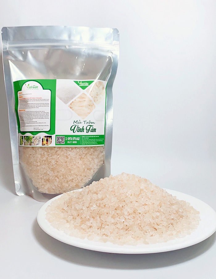 mủ trôm dạng hạt đậu xanh